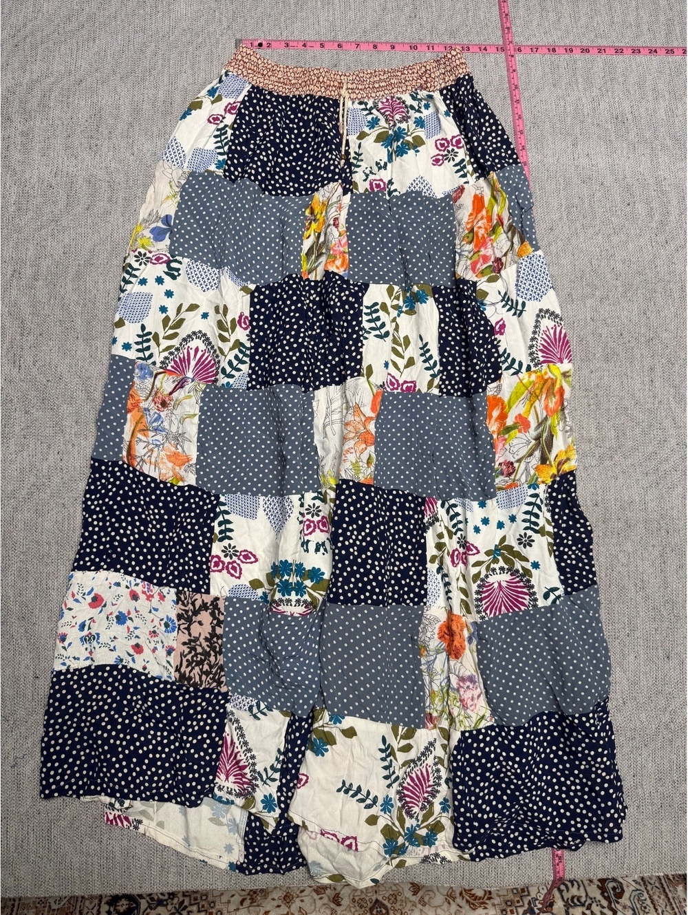 Jack Pot New York Patchwork Rayon Boho Maxi Skirt One Size - Picture 2 of 8
